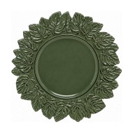 Sousplat 35cm de Plástico Patinado Garden Leaf Premium Verde - Lyor